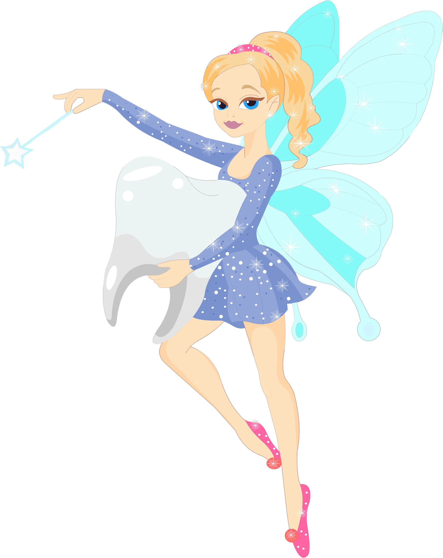 Enchanting Tooth Fairy Clipart: Magical Whimsical Illustration of Flying Fairy