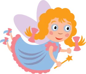 Enchanting Whimsical Fairy Clipart with Magical Wand and Pastel Wings