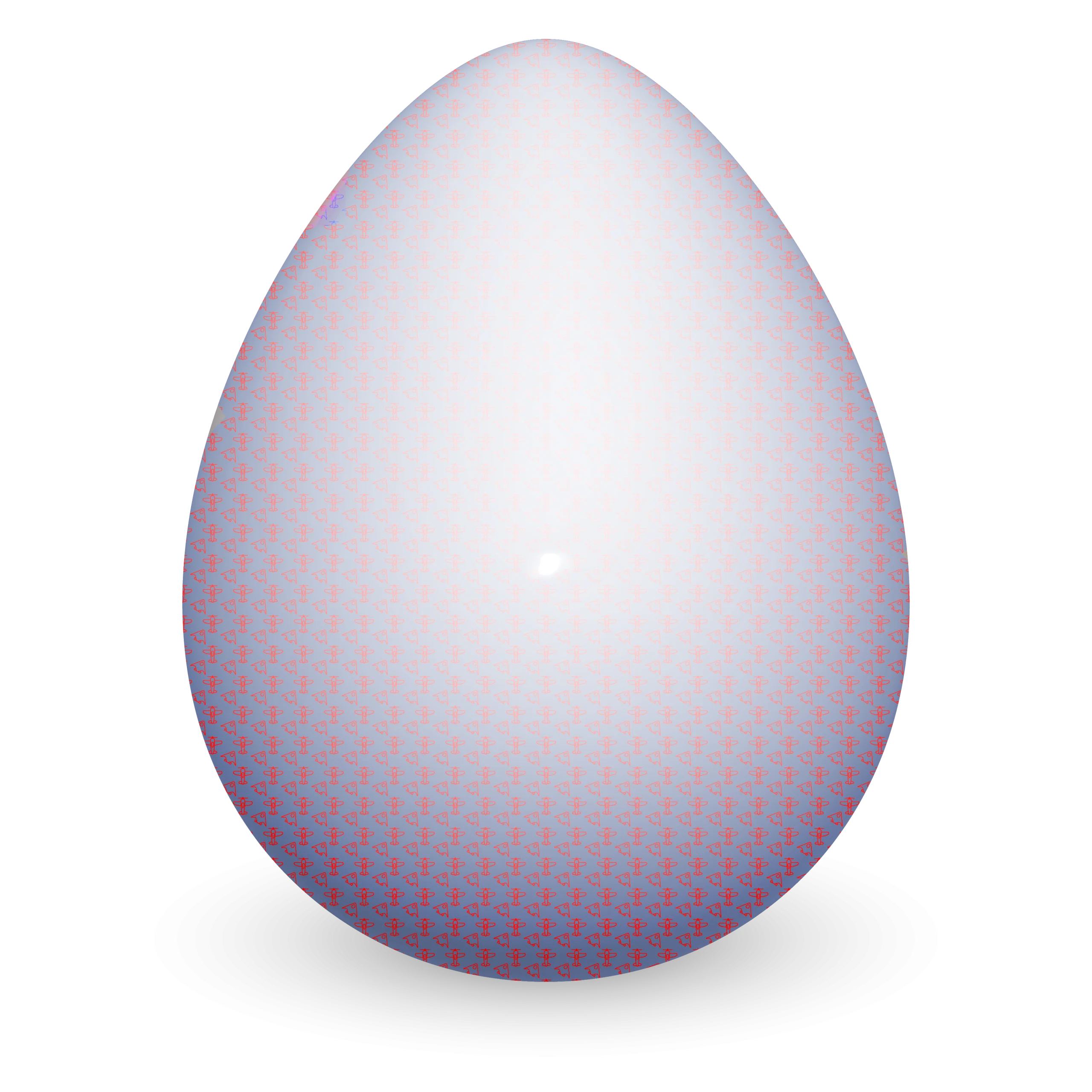 Minimalist Soft-Shaded Easter Egg Clipart with Smooth Gradient Texture