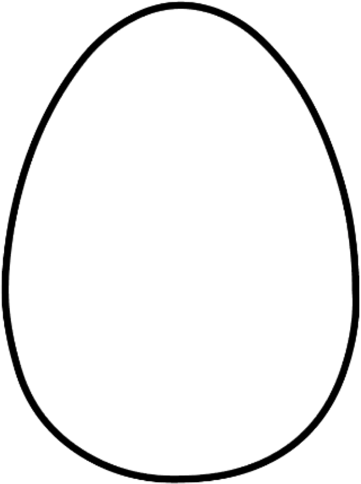 Simple Minimalist Easter Egg Outline Clipart for Design Projects