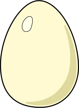 Simple Pastel Yellow Egg Clipart with Soft Shadowing and Smooth Outline