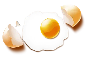 Sunny Side Up Egg Clipart: A Delightful Culinary Illustration with Cracked Shell
