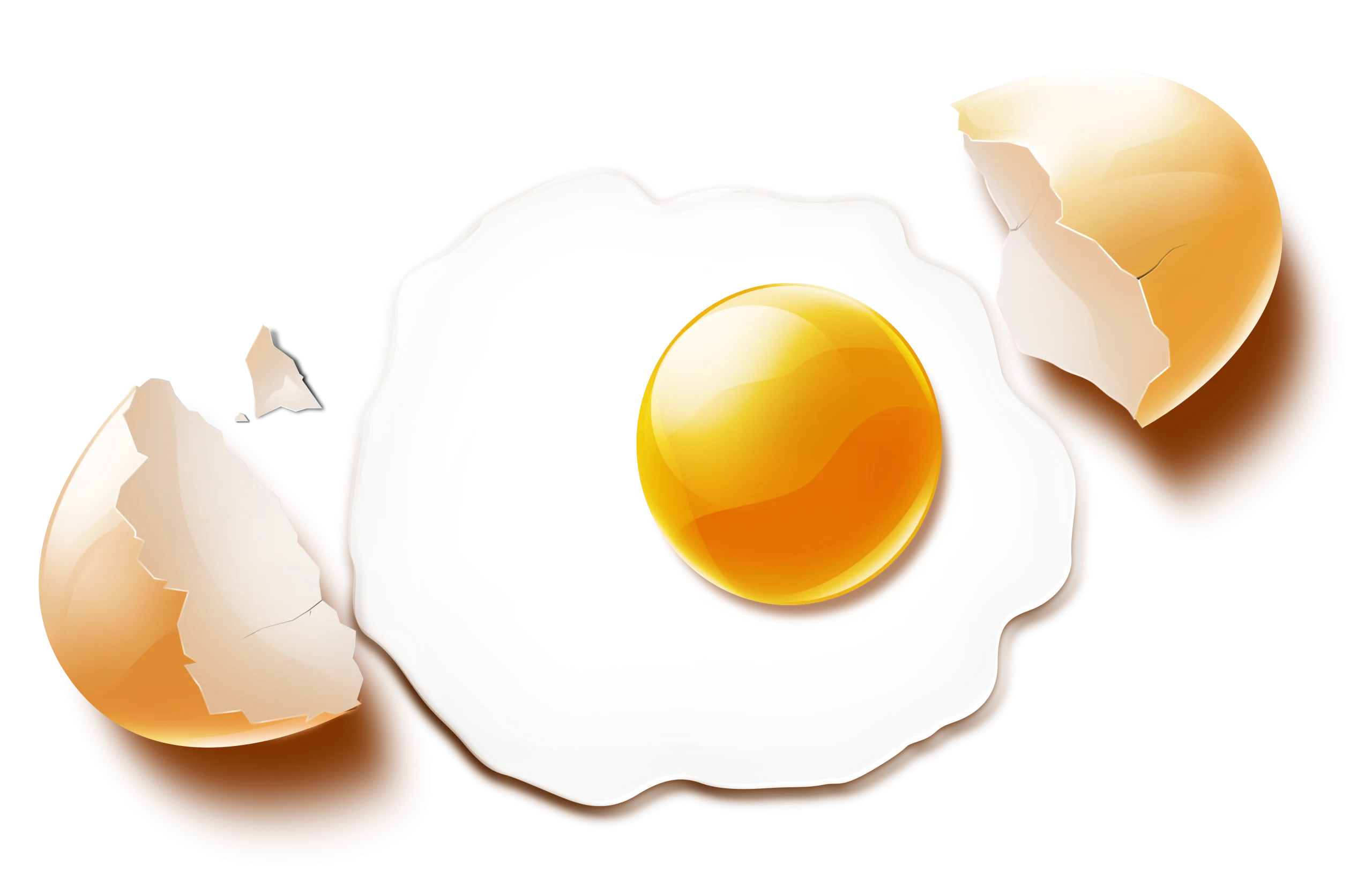 Sunny Side Up Egg Clipart: A Delightful Culinary Illustration with Cracked Shell