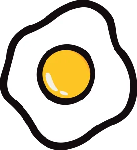 Sunny-Side Up Egg Clipart: A Minimalist Culinary Graphic Design Element