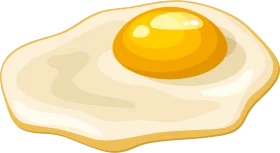 Sunny-Side Up Egg Clipart Illustration: Golden Yolk and Smooth White Edges
