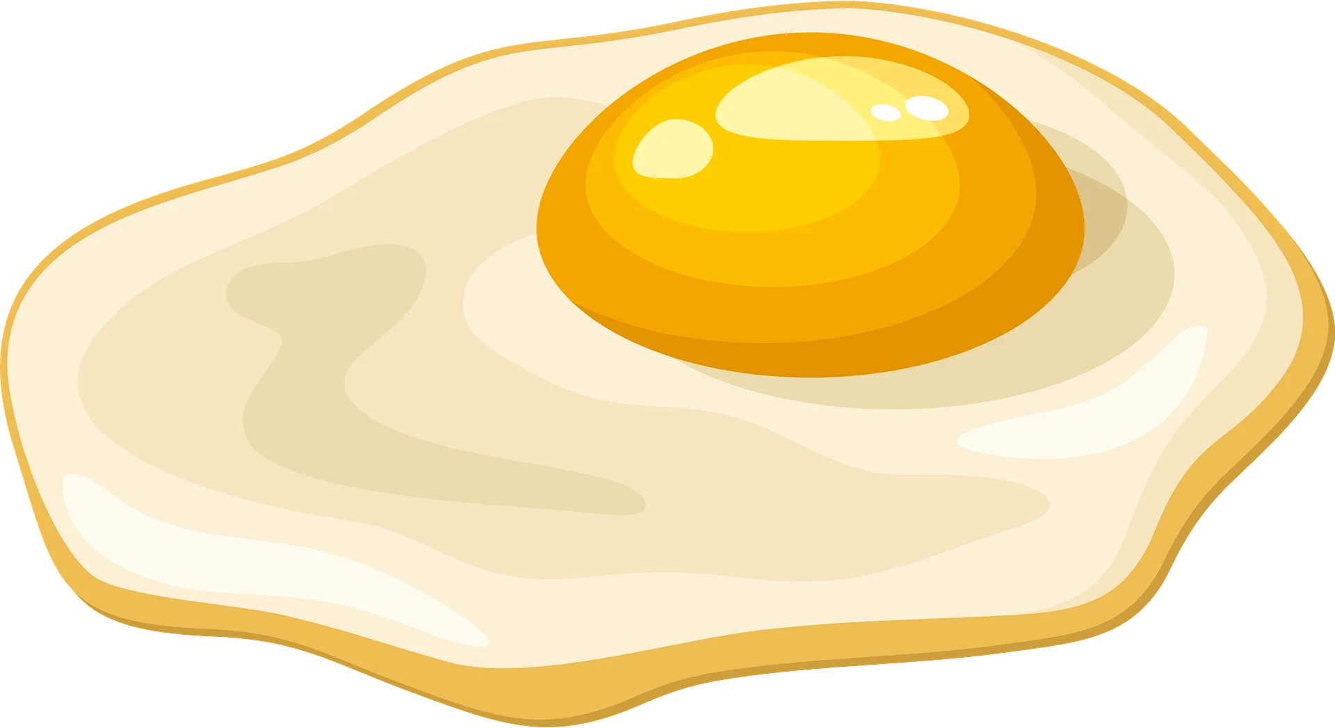 Sunny-Side Up Egg Clipart Illustration: Golden Yolk and Smooth White Edges