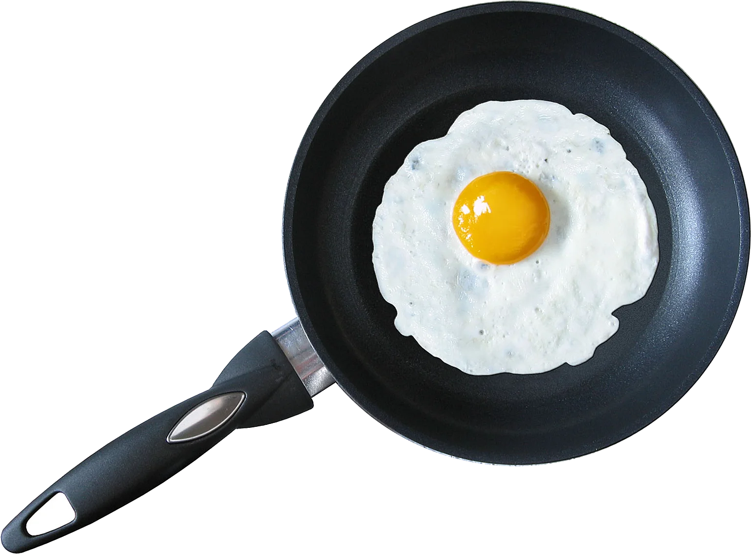 Sunny-Side Up Egg Perfectly Fried in Classic Black Non-Stick Skillet Clipart
