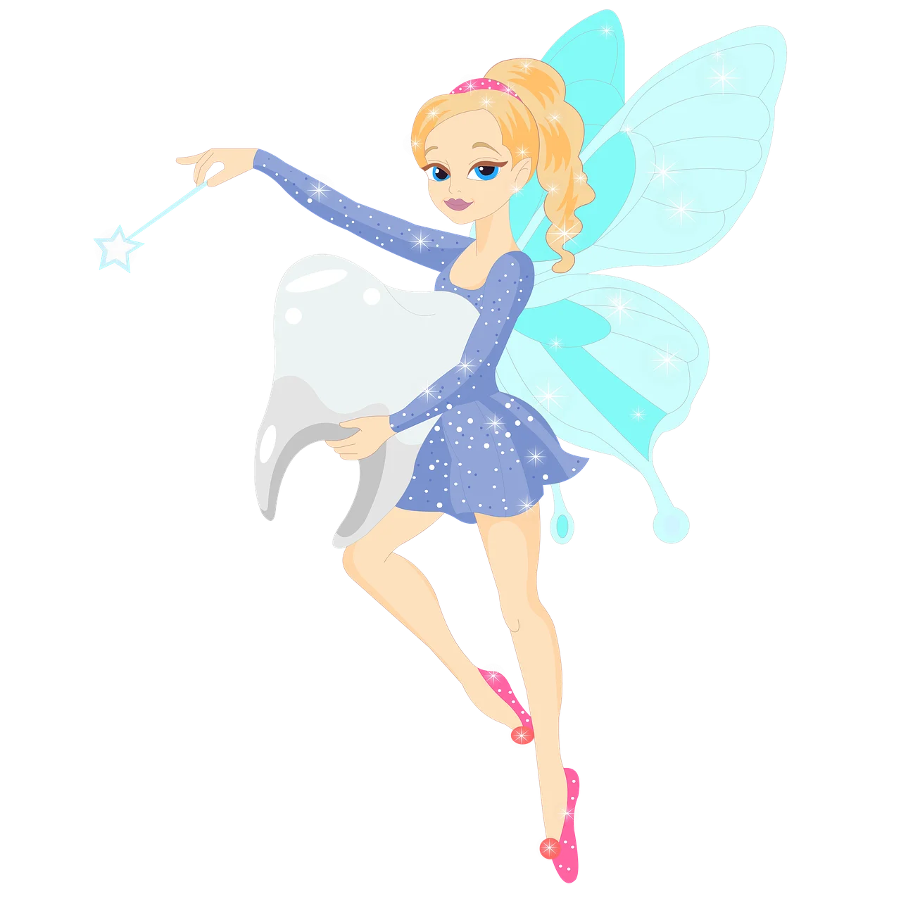 Whimsical Blue Fairy Clipart: Enchanting Magical Sprite Dancing with Delicate Wings