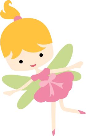 Whimsical Dancing Fairy Clipart with Soft Pastel Color Palette and Playful Design
