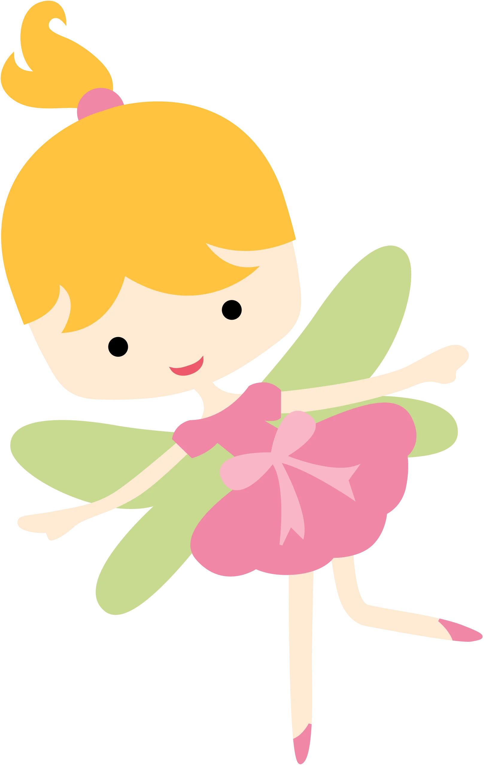 Whimsical Dancing Fairy Clipart with Soft Pastel Color Palette and Playful Design