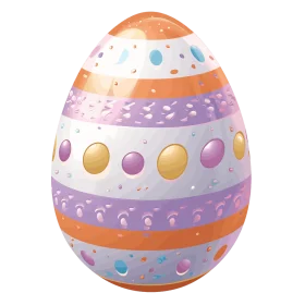 Whimsical Pastel Easter Egg Clipart with Decorative Pattern and Polka Dots