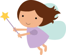 Whimsical Tooth Fairy Clipart: Magical Fairy with Star Wand and Soft Wings