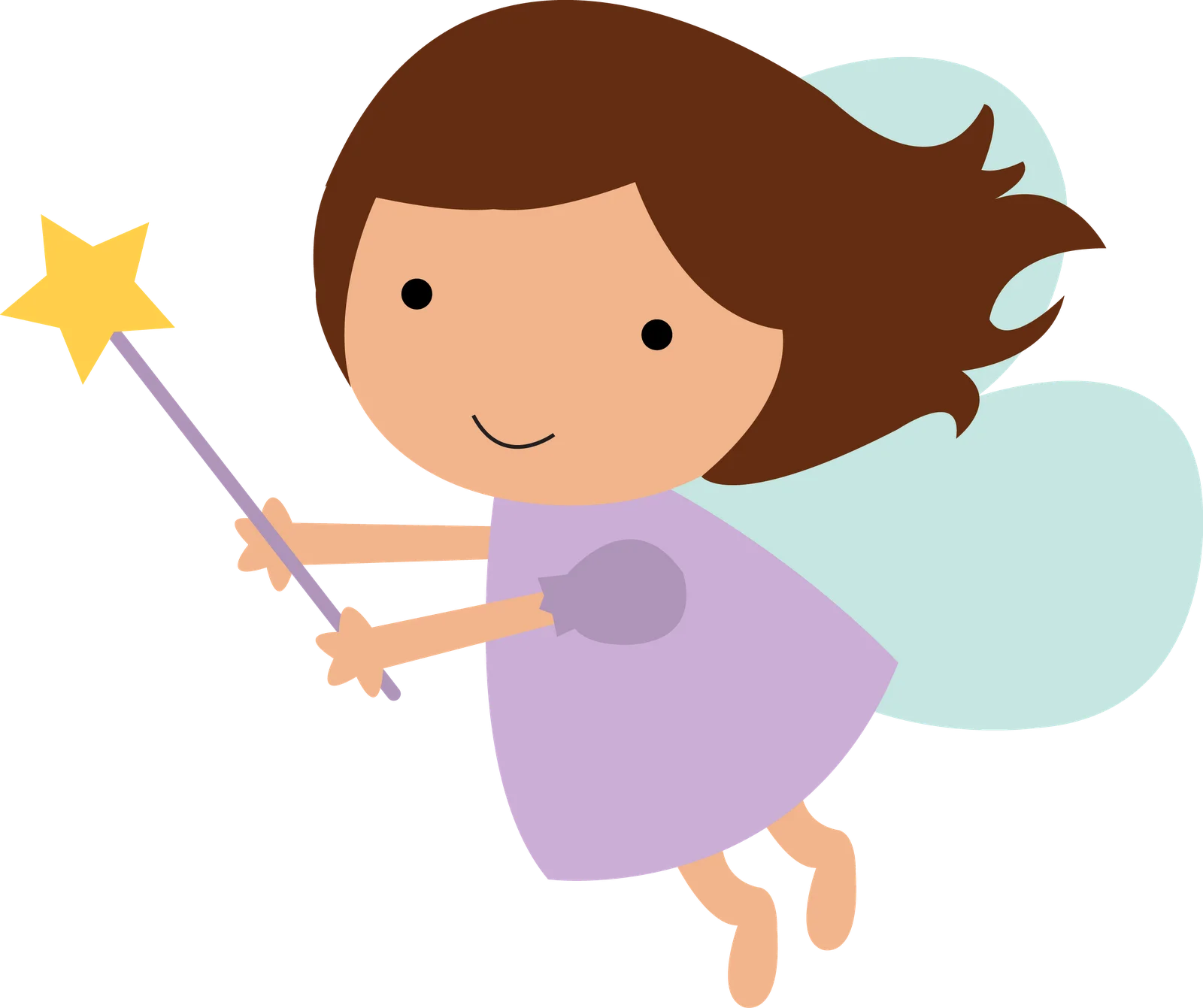 Whimsical Tooth Fairy Clipart: Magical Fairy with Star Wand and Soft Wings