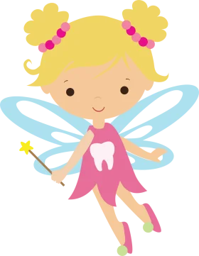 Whimsical Tooth Fairy Clipart with Magical Pastel Wings and Sparkling Wand