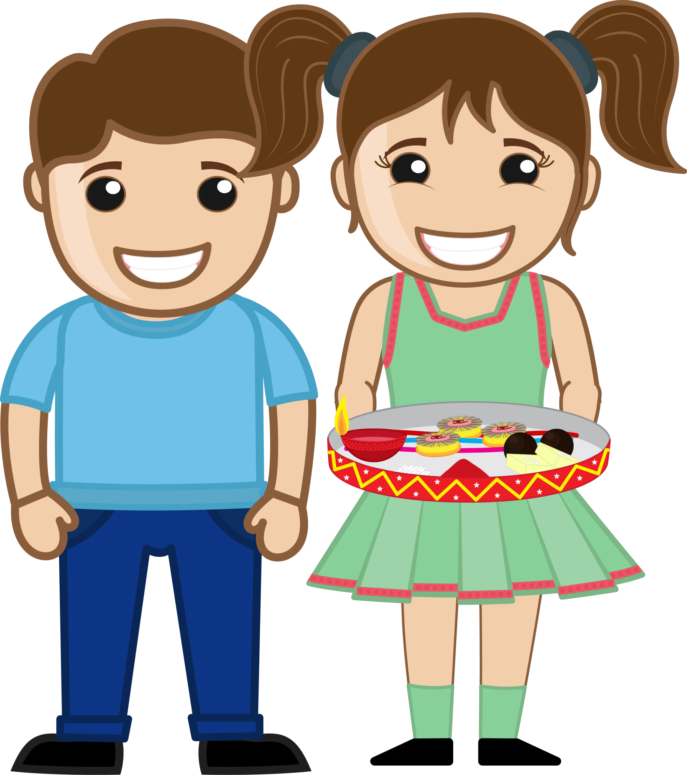 Cheerful Kids Sharing a Delightful Meal Celebration Clipart Scene