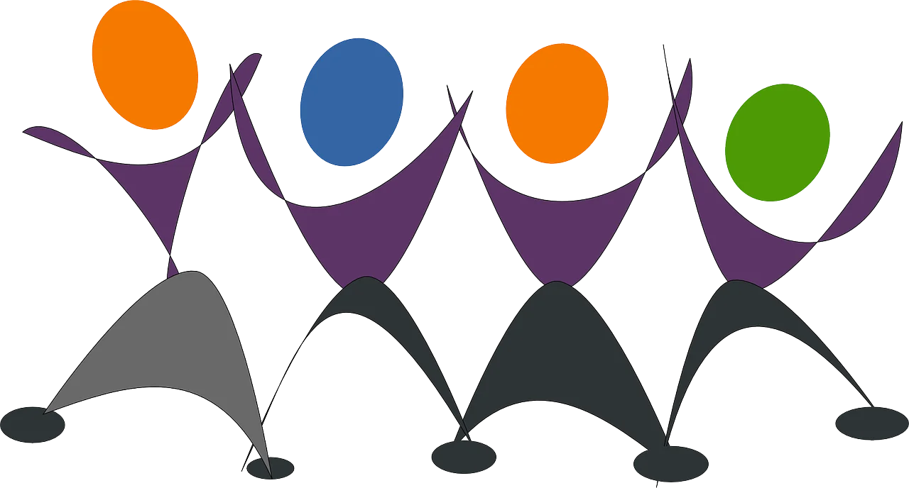Dancing Silhouettes Clipart: Joyful Abstract Figures Expressing Rhythmic Movement