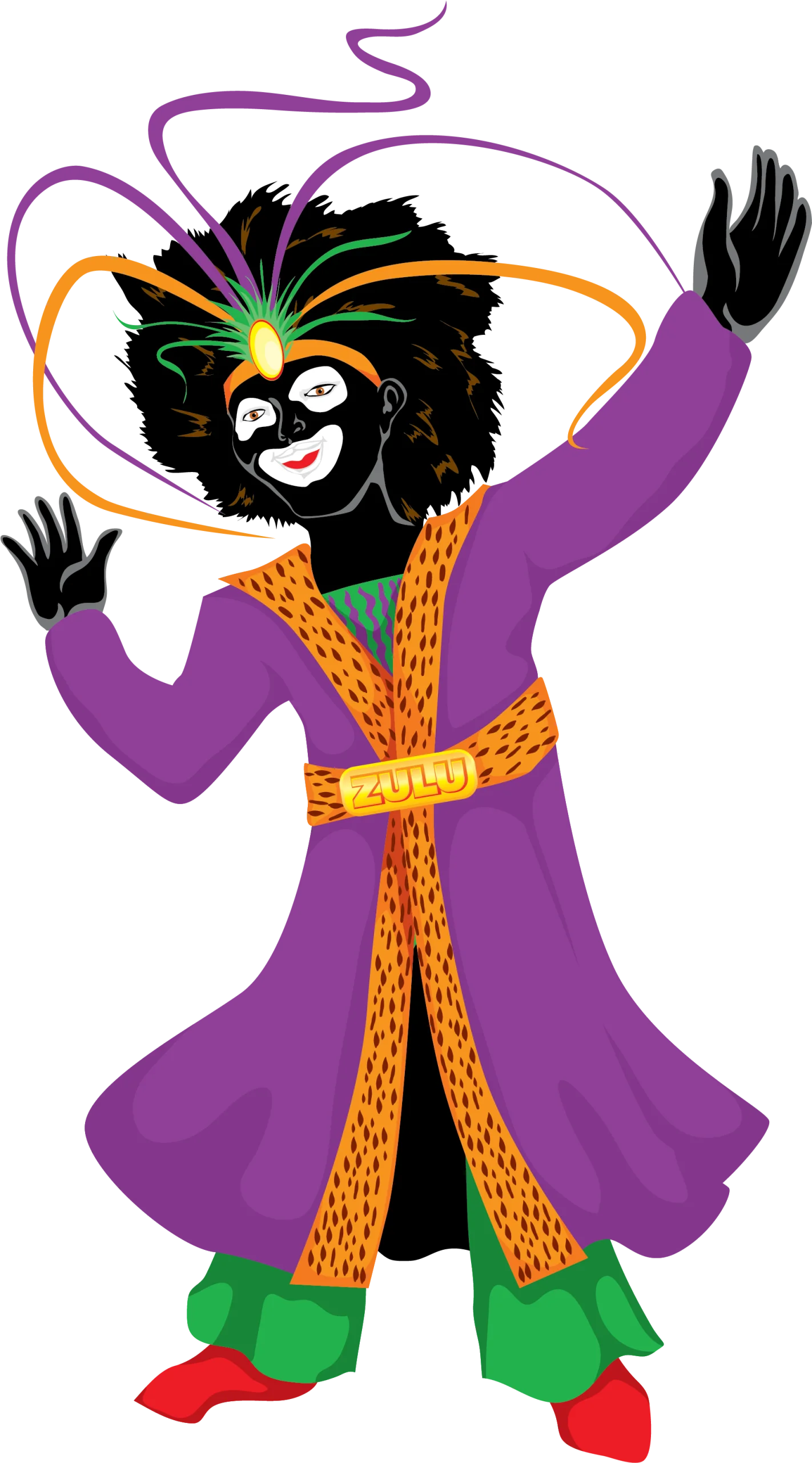 Festive Carnival Performer Clipart with Energetic Dance Movements