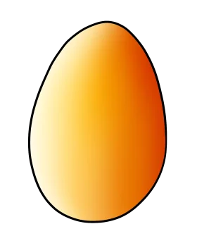 Golden Amber Egg Clipart: Smooth Gradient Oval Shape with Warm Color Transition