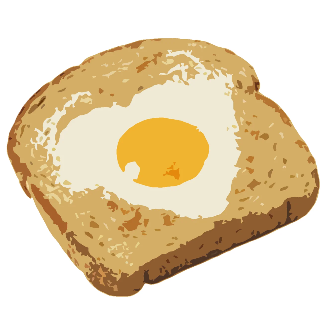 Heartwarming Breakfast Love: Sunny Side Up Egg Nestled in Golden Toast Clipart