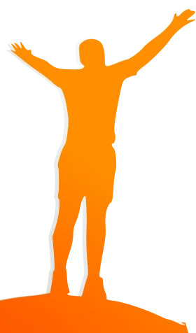 Triumphant Silhouette of Joy: A Celebratory Clipart Illustration of Boundless Enthusiasm