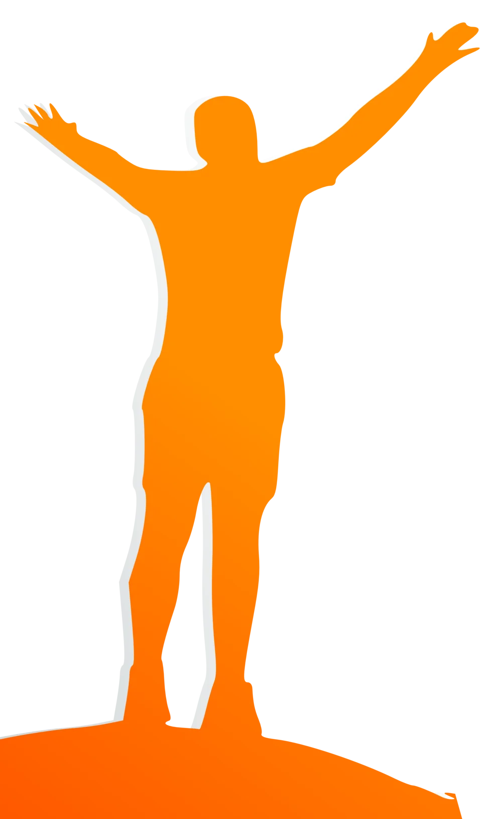 Triumphant Silhouette of Joy: A Celebratory Clipart Illustration of Boundless Enthusiasm