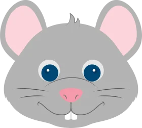 Adorable Cartoon Mouse Clipart - Cute Gray Rodent Character with Big Ears