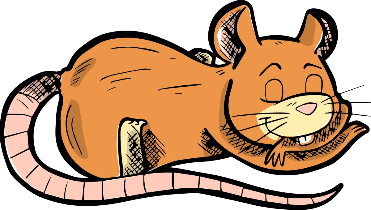 Adorable Cartoon Mouse Clipart Illustration with Cheerful Expression