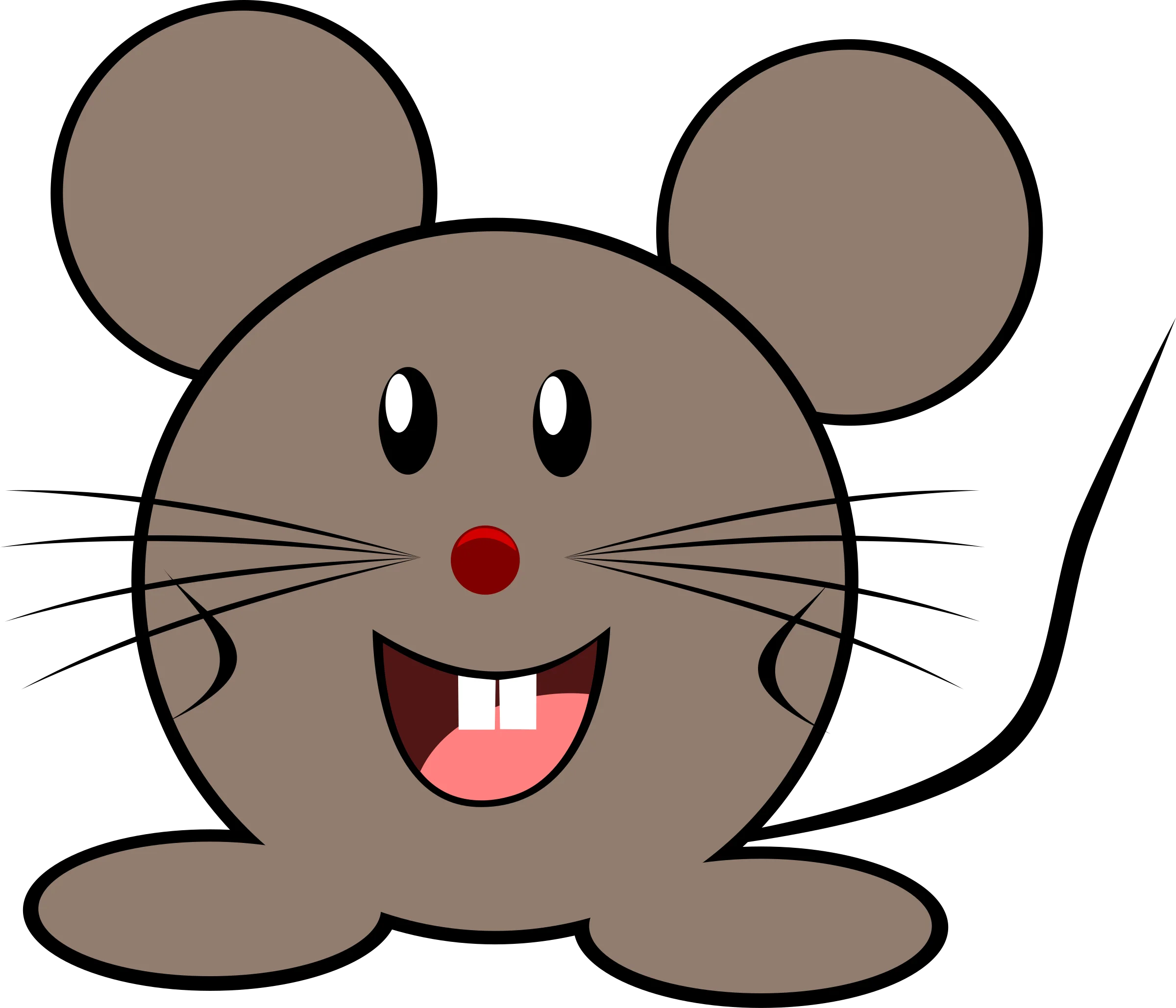 Adorable Cartoon Mouse Clipart with Big Ears and Cheerful Smile