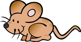 Adorable Cartoon Mouse Clipart with Soft Brown Coloration and Playful Design