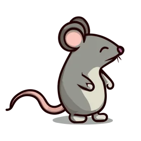 Adorable Gray Mouse Clipart Character with Charming Cartoon Style