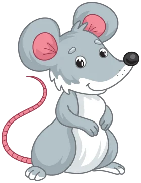 Adorable Gray Mouse Clipart Illustration with Charming Cartoon Style