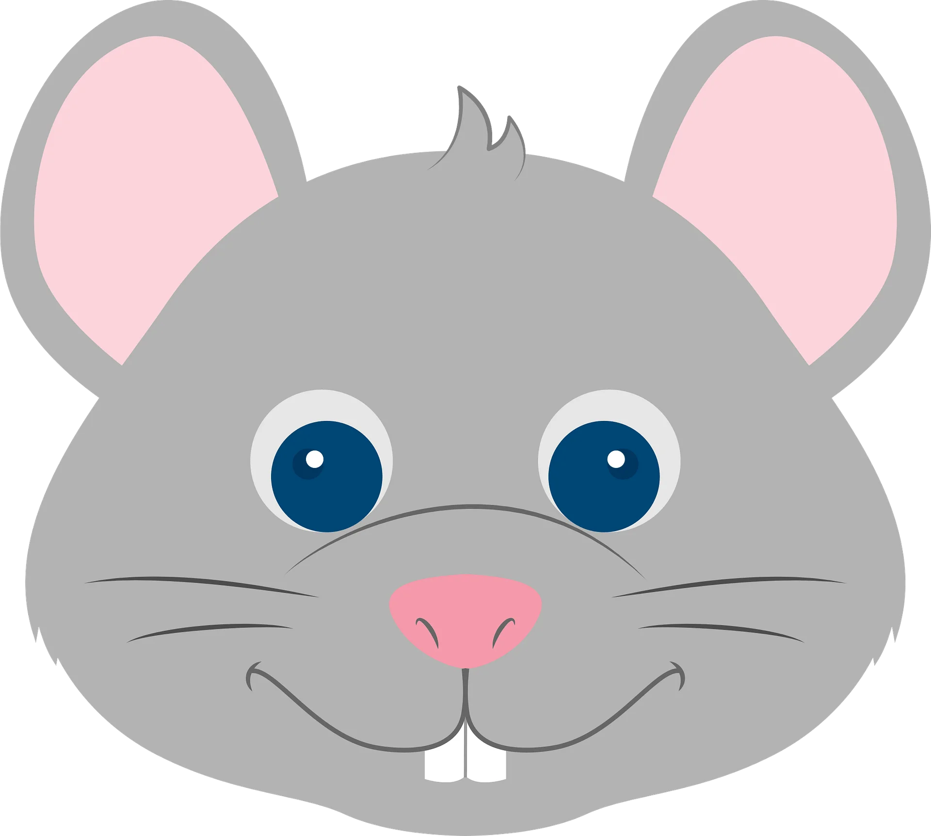 Adorable Gray Mouse Clipart Illustration with Cute Cartoon Style