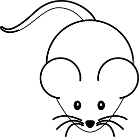Adorable Minimalist Black and White Mouse Clipart with Simple Line Design