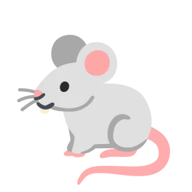 Adorable Minimalist Gray and Pink Mouse Clipart Design for Kids