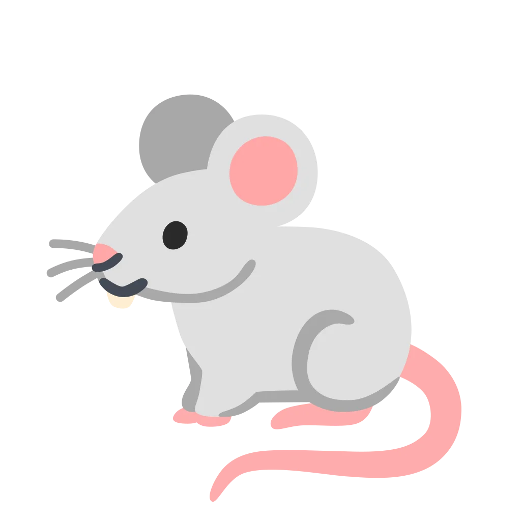 Adorable Minimalist Gray and Pink Mouse Clipart Design for Kids