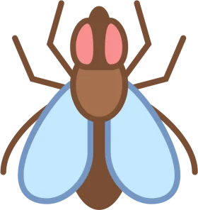 Charming Minimalist Stylized Fly Clipart with Soft Pastel Color Palette