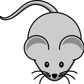 Minimalist Gray Mouse Clipart Illustration with Simple Geometric Design