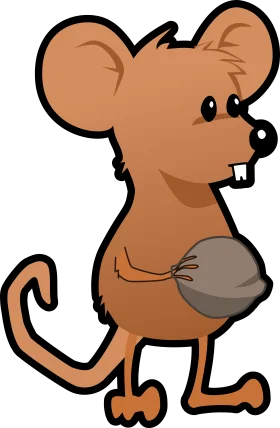 Adorable Cartoon Mouse Clipart with Playful Stance and Round Body