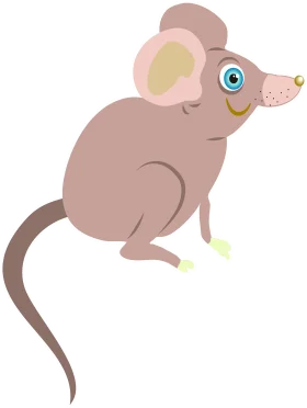 Cute Cartoon Mouse Clipart with Playful Pose and Stylized Features