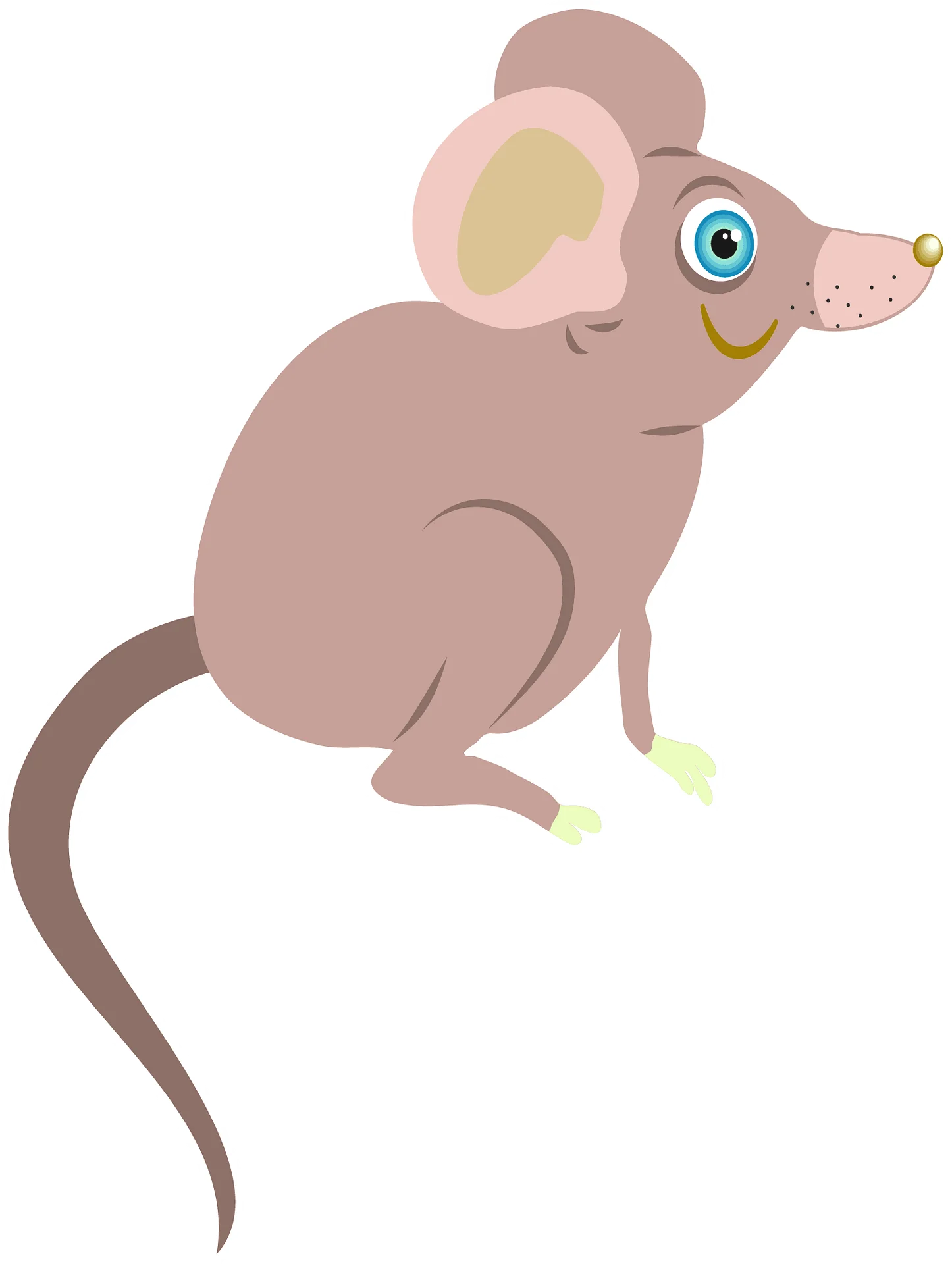 Cute Cartoon Mouse Clipart with Playful Pose and Stylized Features