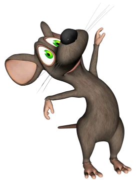 Playful Cartoon Mouse Clipart with Expressive Pose and Quirky Charm