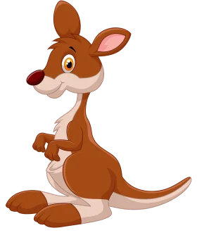 Adorable Brown Kangaroo Clipart: Charming Cartoon Marsupial Illustration