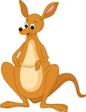 Adorable Cartoon Kangaroo Clipart: Playful Marsupial Character Design