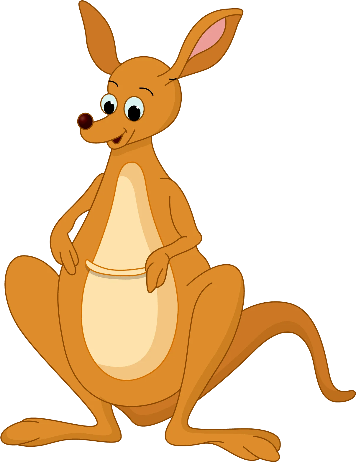 Adorable Cartoon Kangaroo Clipart: Playful Marsupial Character Design