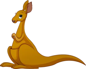 Adorable Golden Kangaroo Cartoon Clipart Illustration for Kids