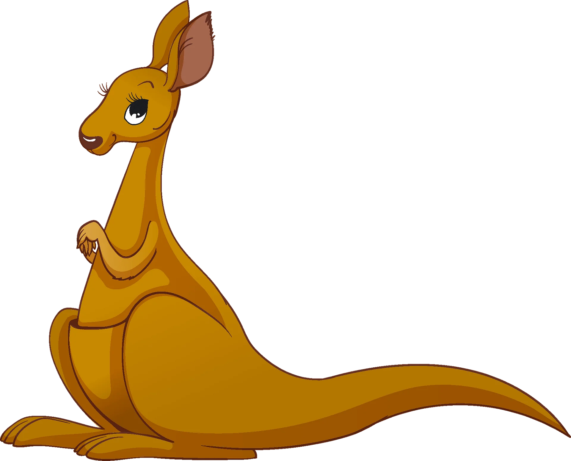 Adorable Golden Kangaroo Cartoon Clipart Illustration for Kids