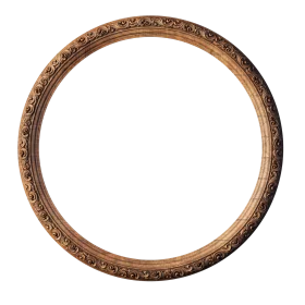 Antique Ornate Bronze Circular Picture Frame Vintage Clipart Artwork Border