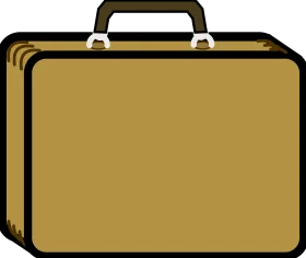 Classic Golden Briefcase Clipart: Sleek Professional Travel Companion Illustration