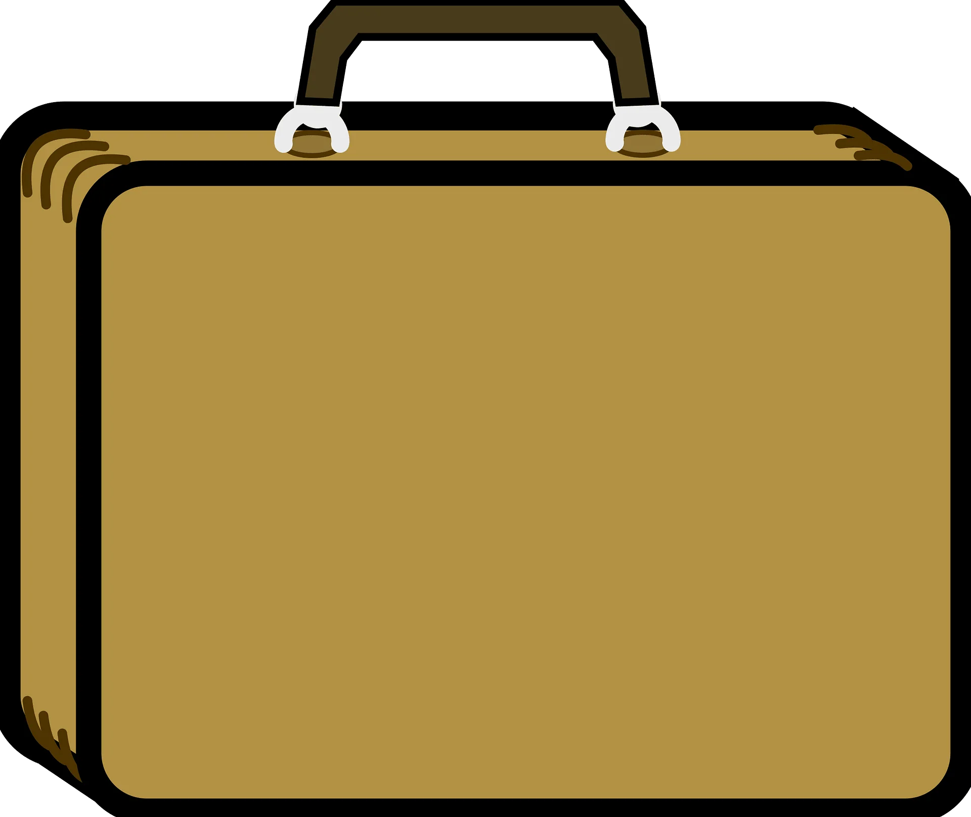 Classic Golden Briefcase Clipart: Sleek Professional Travel Companion Illustration