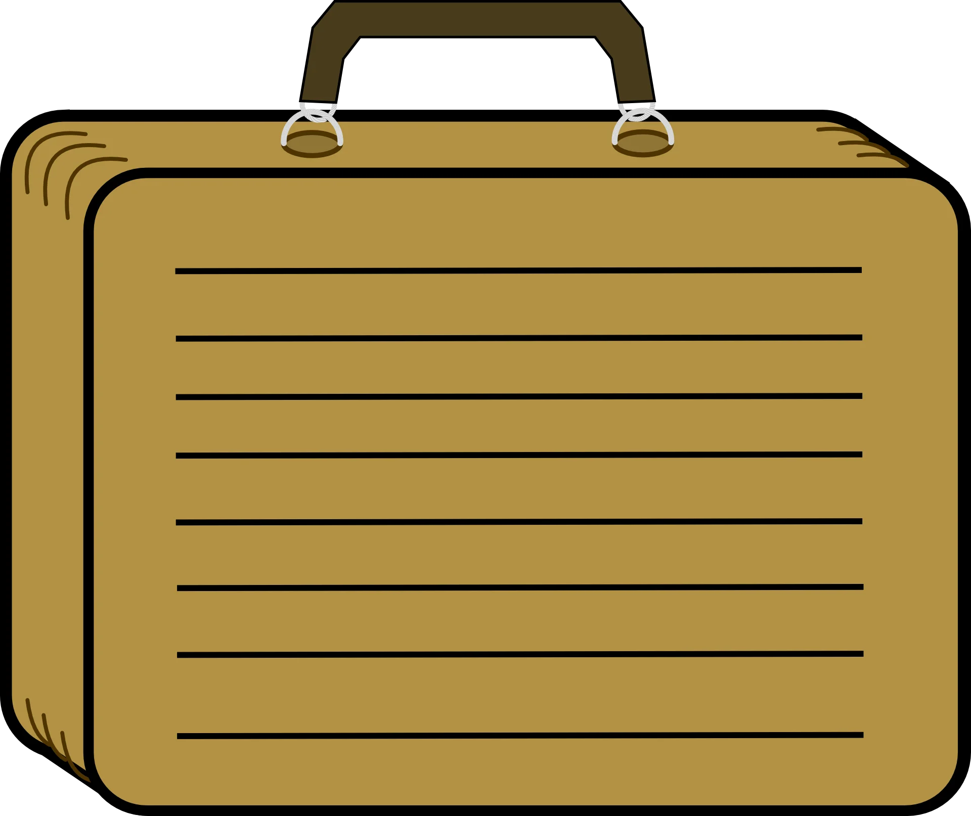 Classic Tan Briefcase Clipart: Professional Travel Companion Illustration